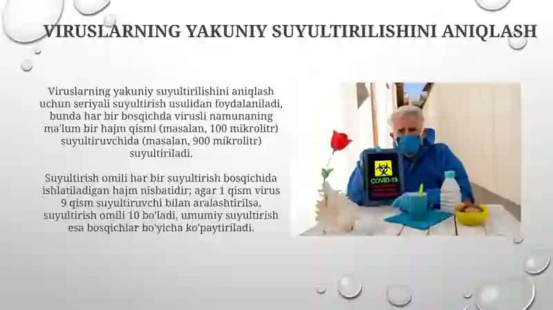 Viruslarning oxirgi suyulish darajasini aniqlash 3