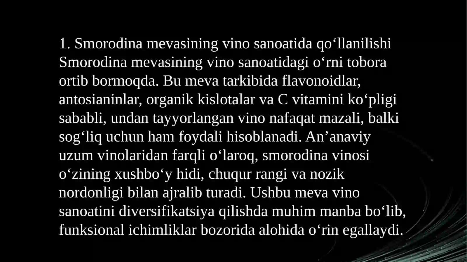Smorodina Vino ishlab chiqarish texnologiyasi 3