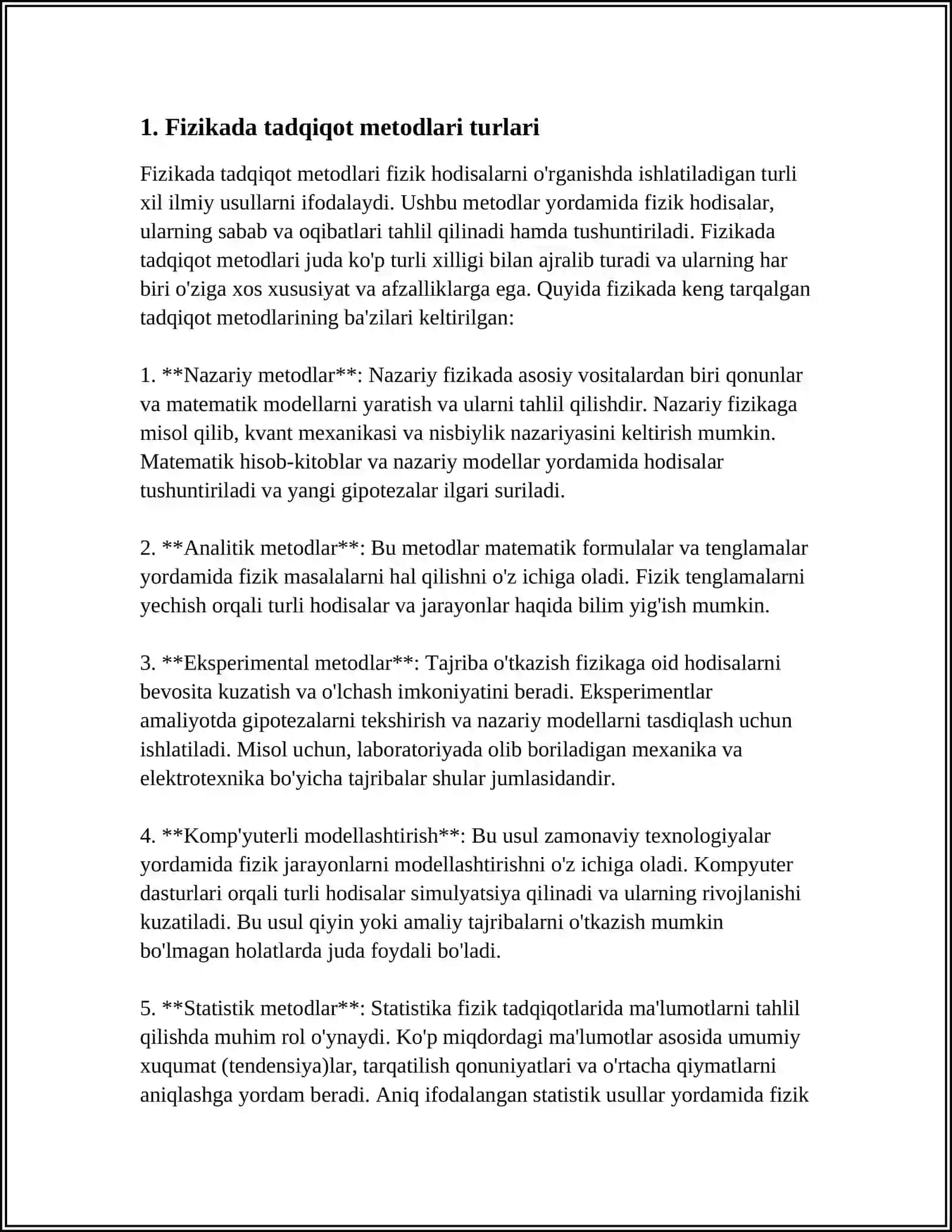 Fizikada tadqiqot metodlari turlari 3