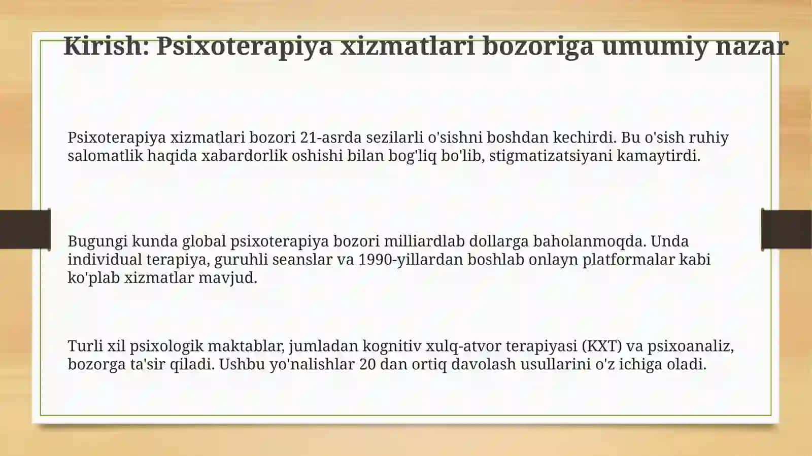 Psixoterapevtik xizmat zamonaviy bozori 3