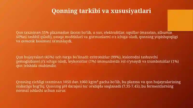 Qonning mexanik xossalari va tomirlardagi oqimning fizik modeli 3