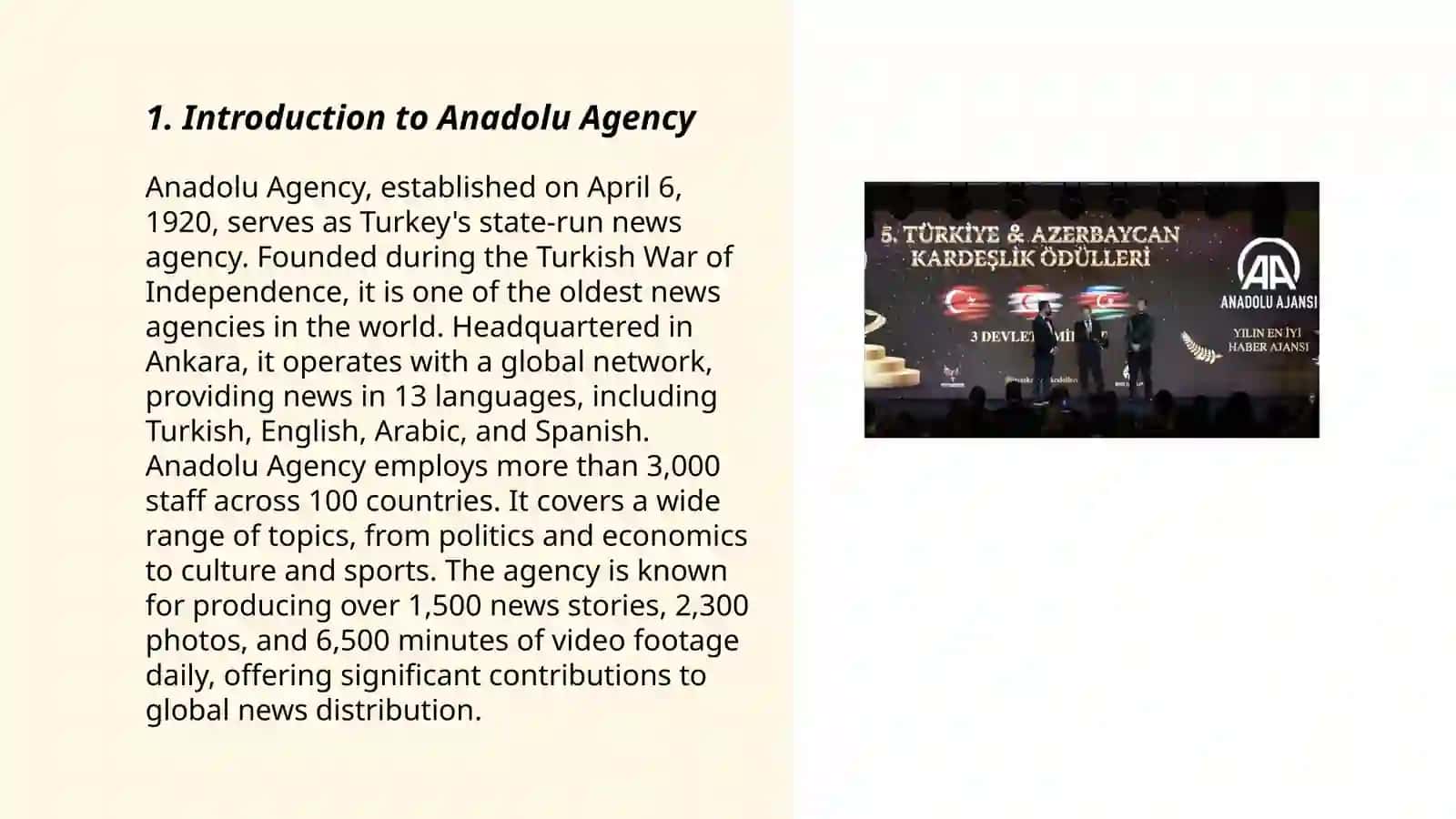 Anadolu axborot agentligi haqida inglizcha taqdimot 3