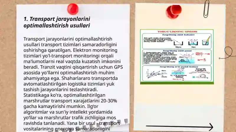 Transport jarayonlarini optimallashtirish usullari 3
