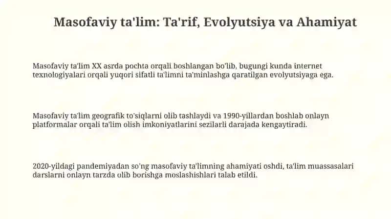 Masofaviy ta'limda internet texnologiyalarining o'rni va ahamiyati 3