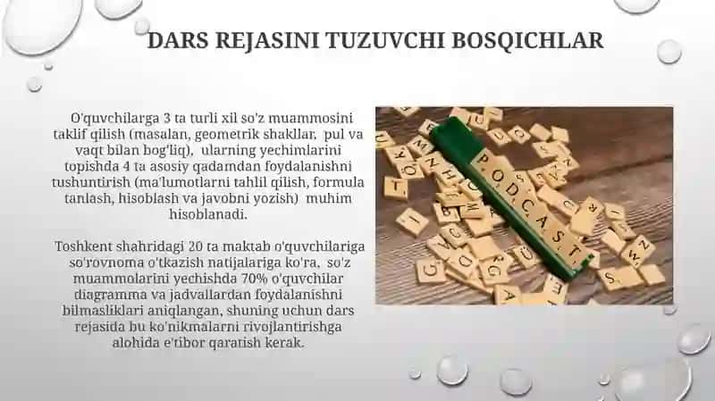 Matnli Masalalar yechishga O'rgatish Metodikasi 3