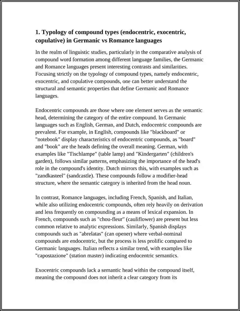 COMPARATIVE ANALYSIS OF COMPOUND WORD FORMATION IN GERMANIC AND ROMANCE LANGUAGE 3