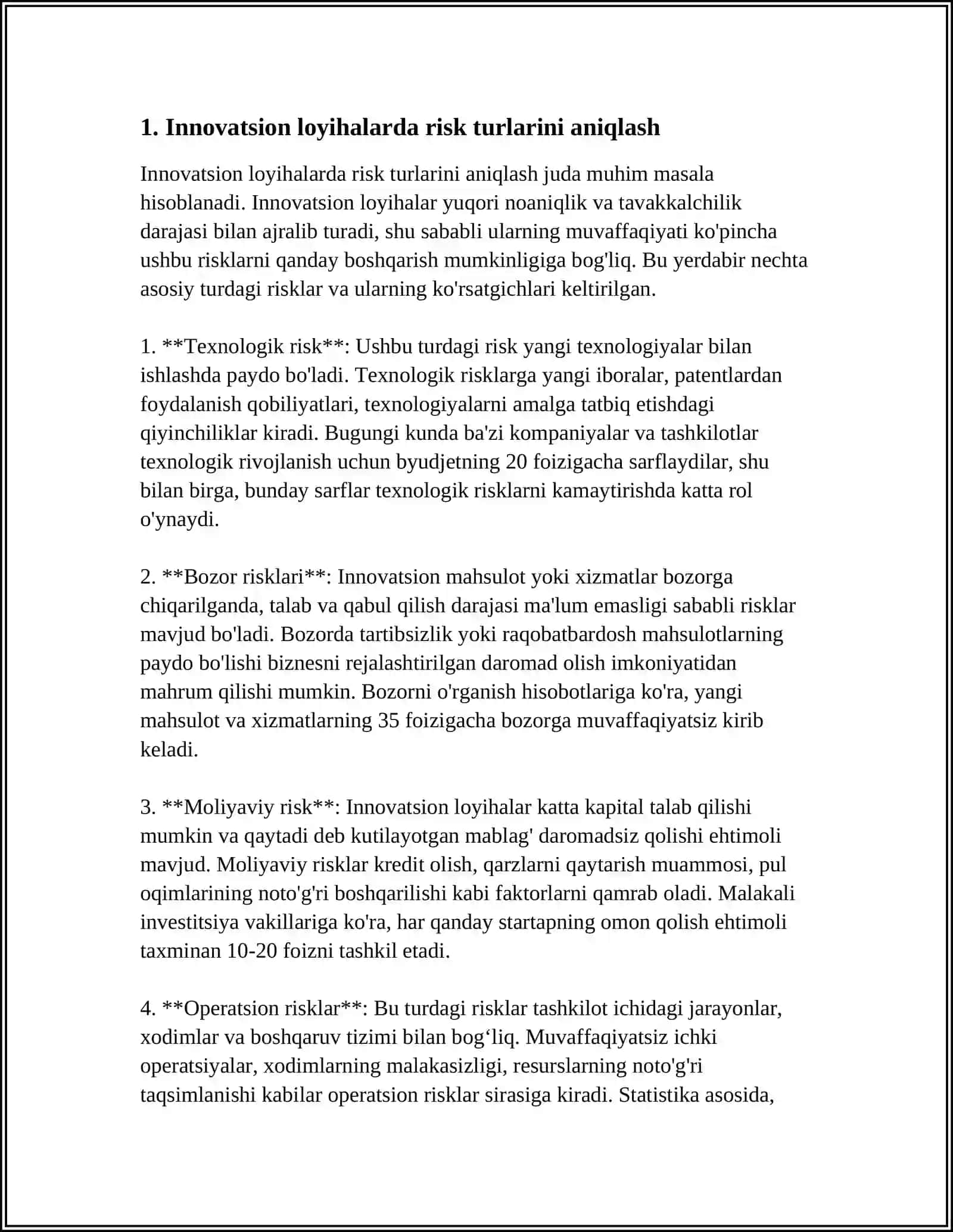 INOVATSION LOYIXALAR RISKLARINI BAXOLASHNING ASOSIY USULLARI 3