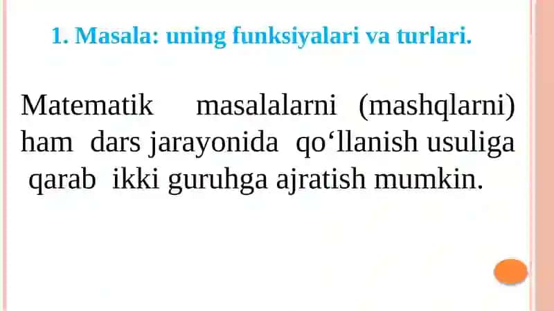 MASALA, UNING FUNKSIYALARI VA TURLARI. 3