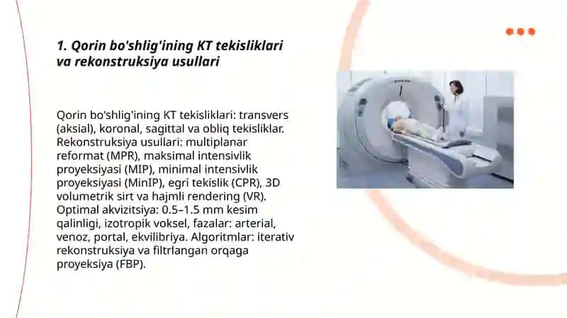 Qorin bo'shlig'ini KT (kompyuter tomografik) anatomiyasi 3
