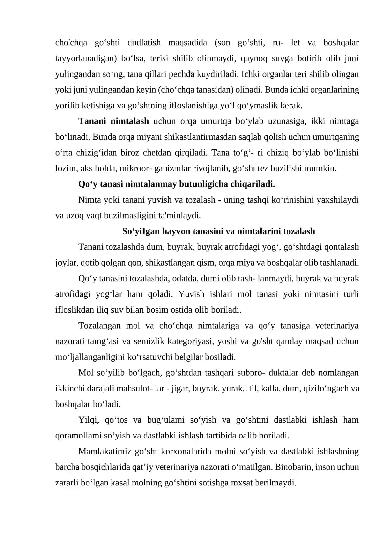 Qoramol, yirik va mayda mollarni so‘yish texnologik sxemasi 3