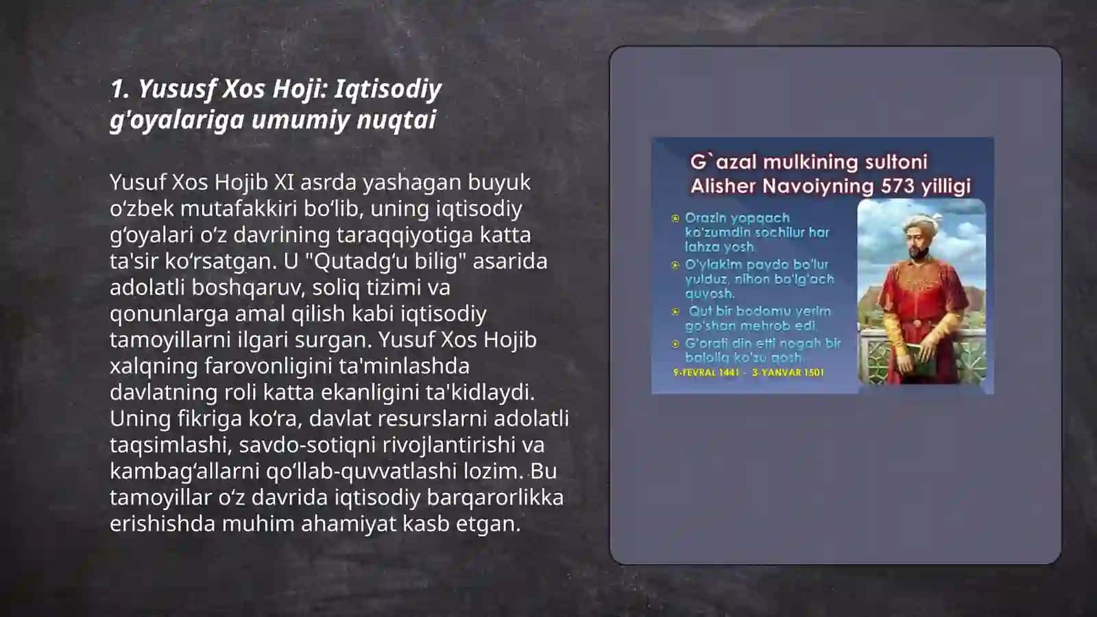 Yusuf xos Hoji va temuriylar davrigacha bulgan allomalarninf iqtisodiy qarashlari 3