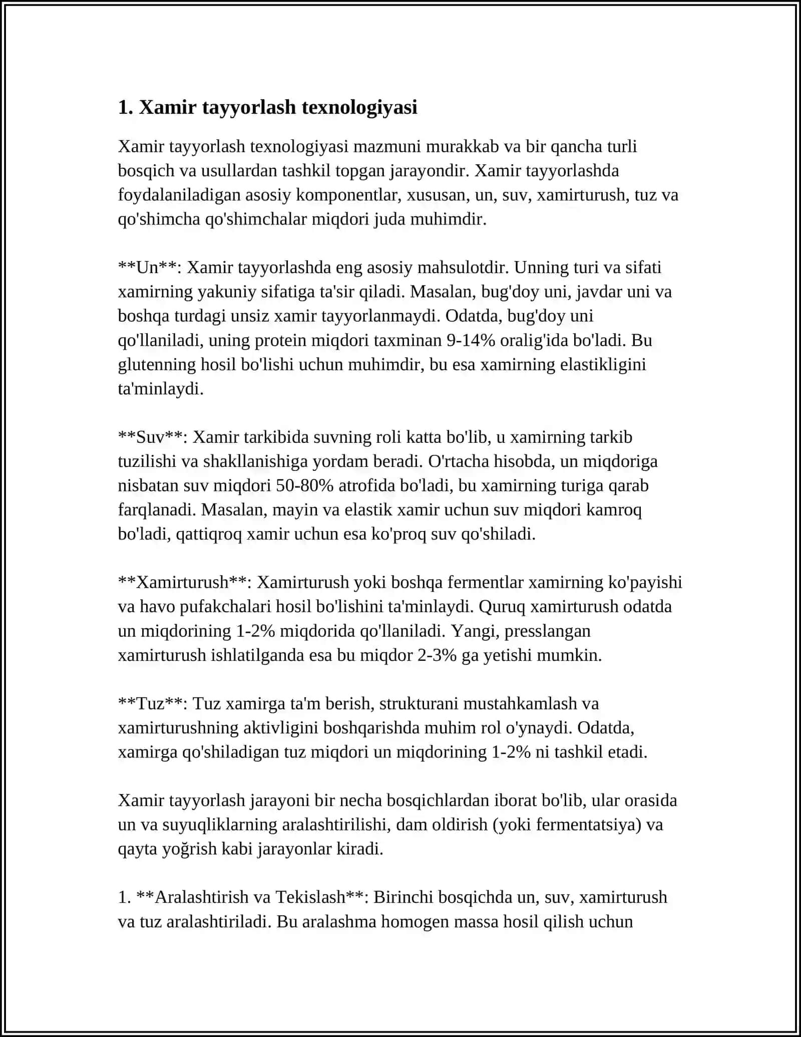 Xamir Tayyorlash Texnologiyasi 3
