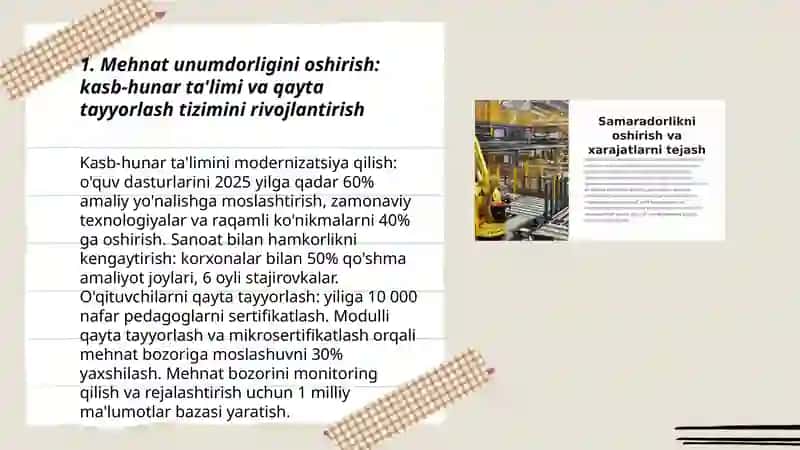O'zbekistonda ishlab chiqarish omillari samaradorligini oshirish yo'llari 3