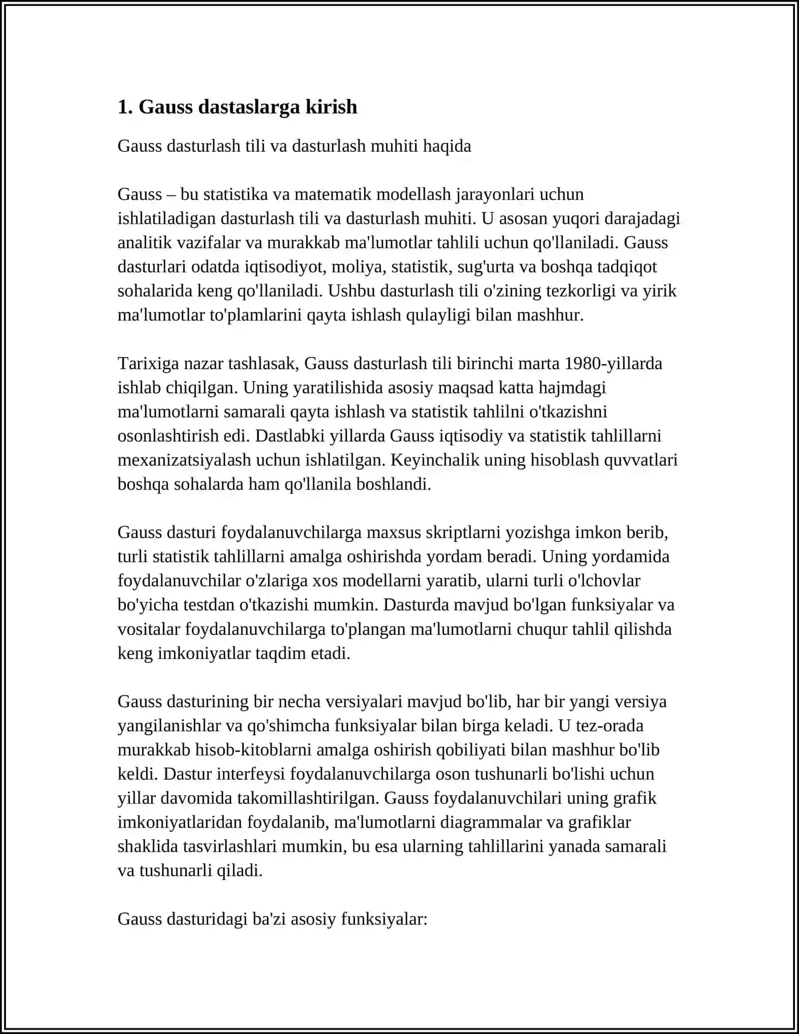 TO'LQIN DASTASTALARI.GAUSS DASTASI 3