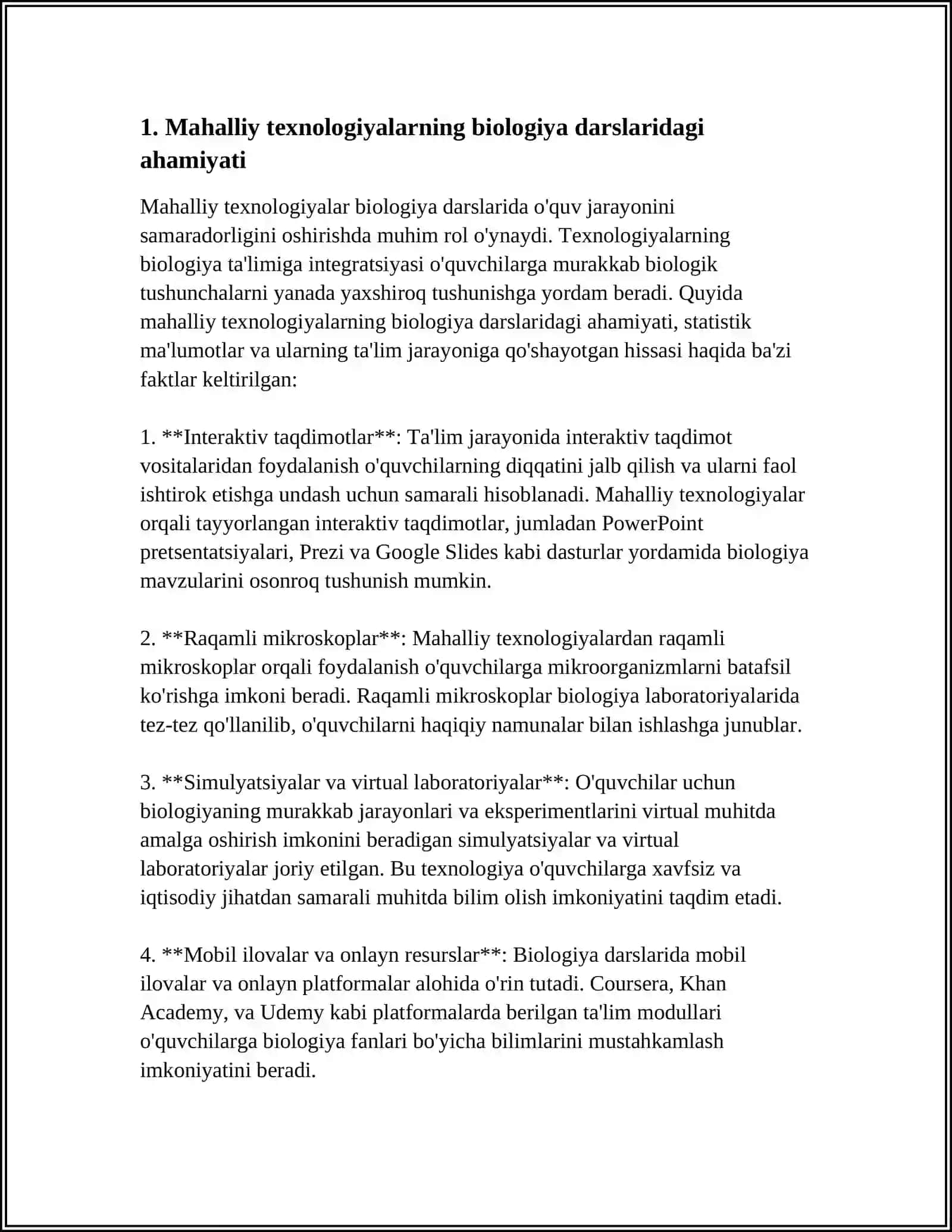 BIOLOGIYA OʼQTUVCHISI FOYDALANADIGAN LOKAL TEXNALOGIYALARNING OʼZIGA XOS XUSUSIYATI 3