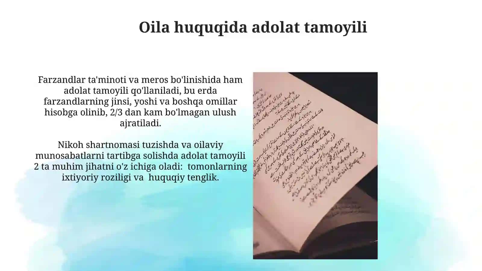 Islom huquqshunosligida oila, nikoh, taloq, idda, zihor tushunchalarini ta'rishlash 3