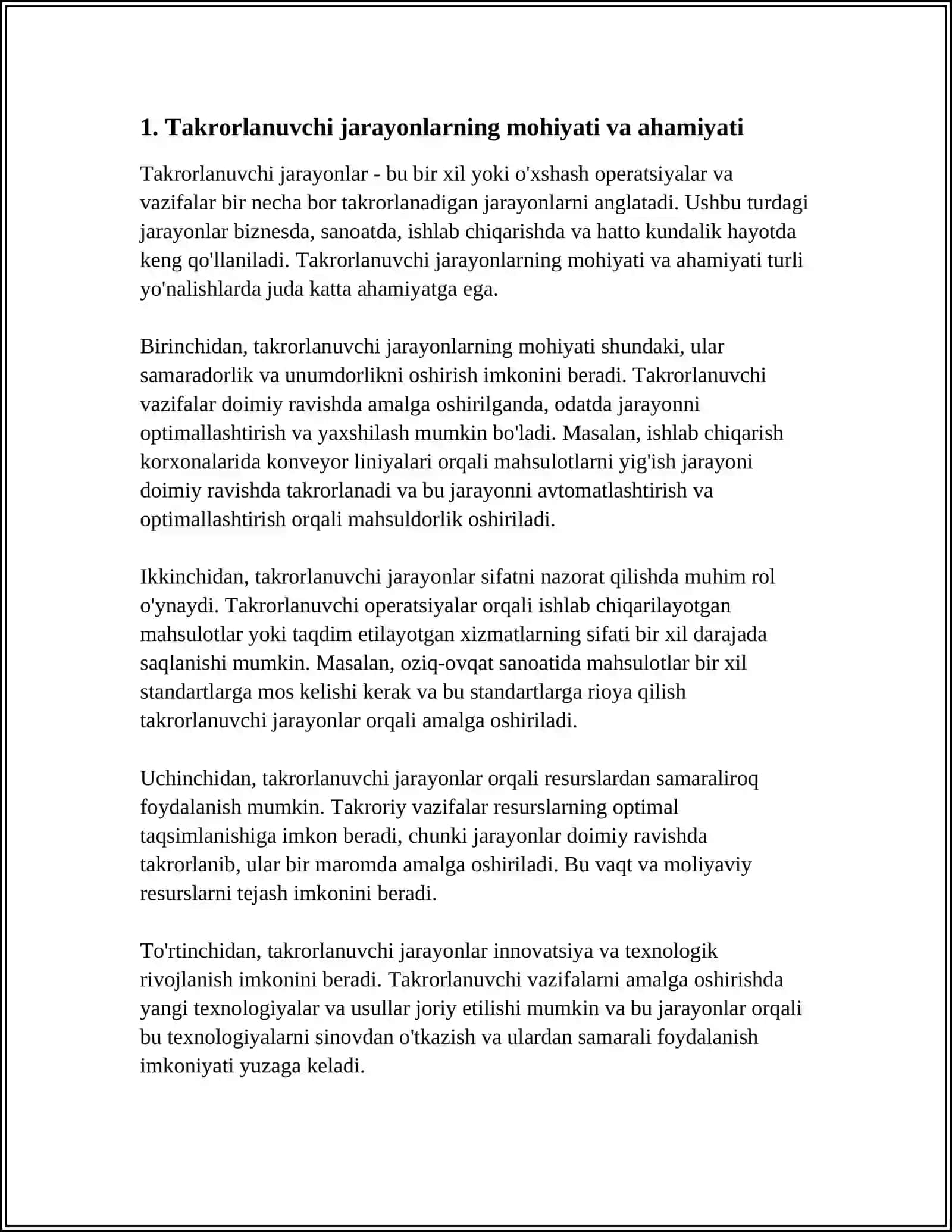 ICHMA ICH JOYLASHGAN TAKRORLANUVCHI JARAYONLARNI TASHKIL ETISH 3