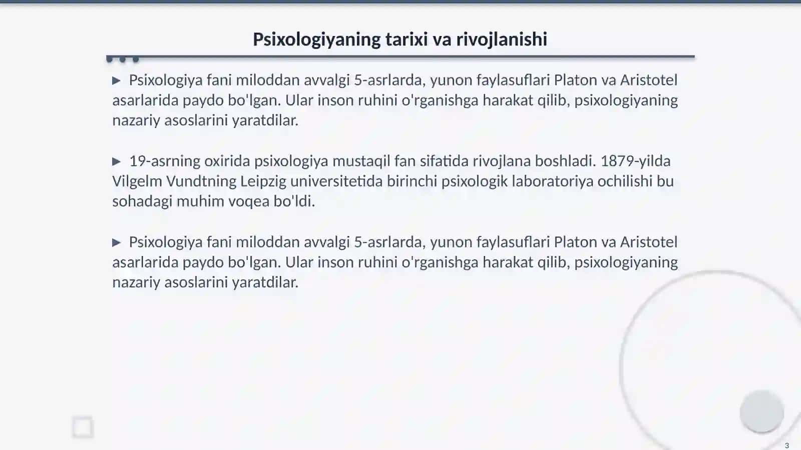 Psixologiyaning mustaqil fan sifatida rivojlanishi 3
