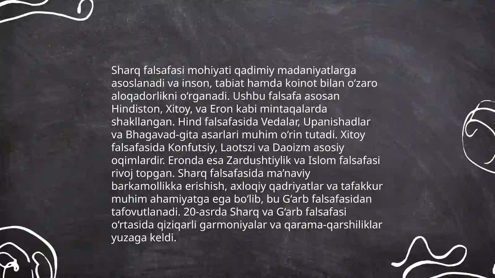 Falsafaning mohiyatiga oid Sharq va G'arb mutafakkirlari ta'riflari tasnifi 3