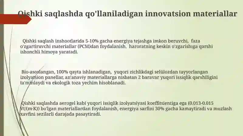 Qishki saqlashda qo'llaniladigan innovatsion materiallar 3