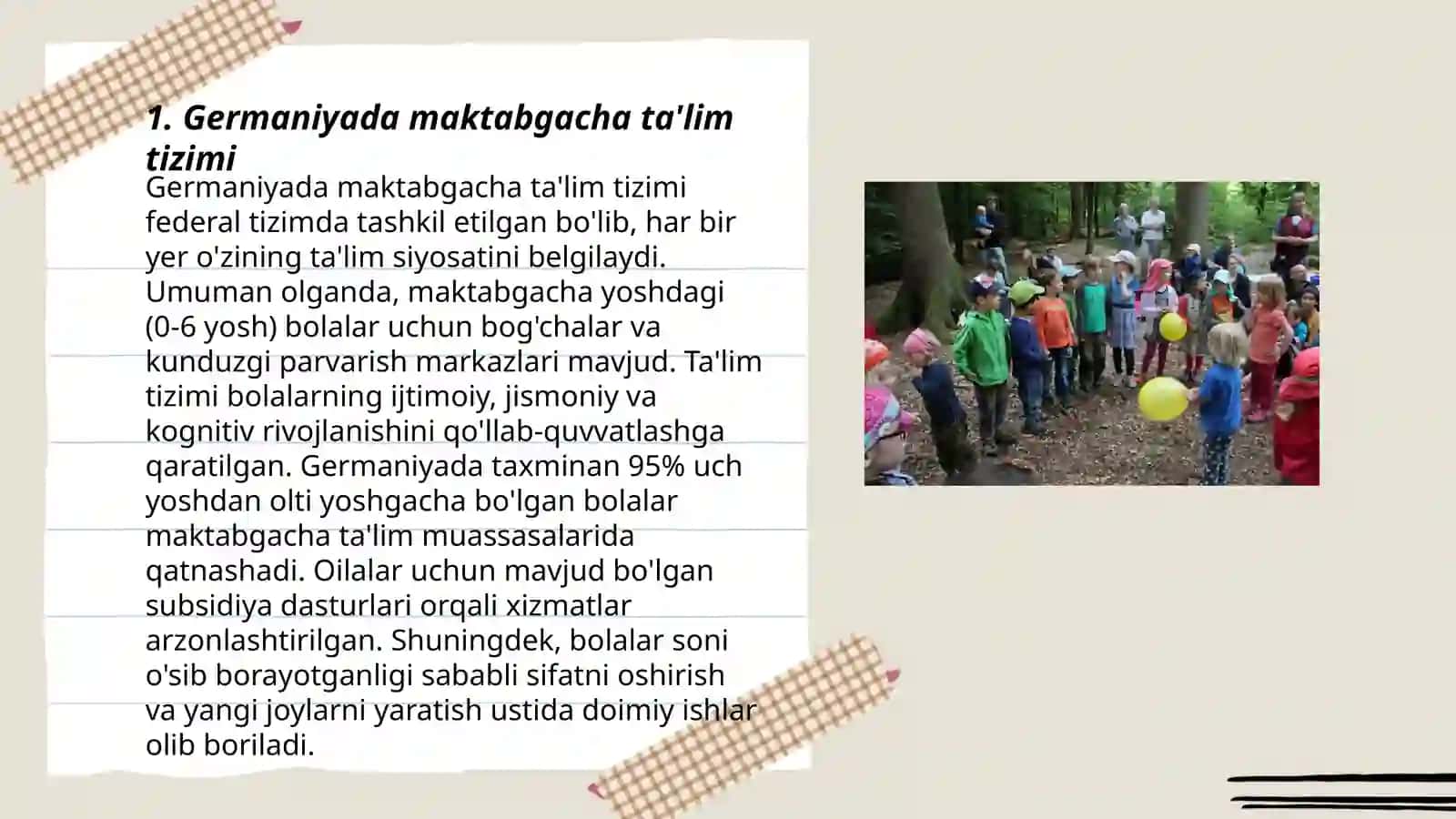 Germaniyada maktabgacha taʼlim va tarbiya masalalari 3