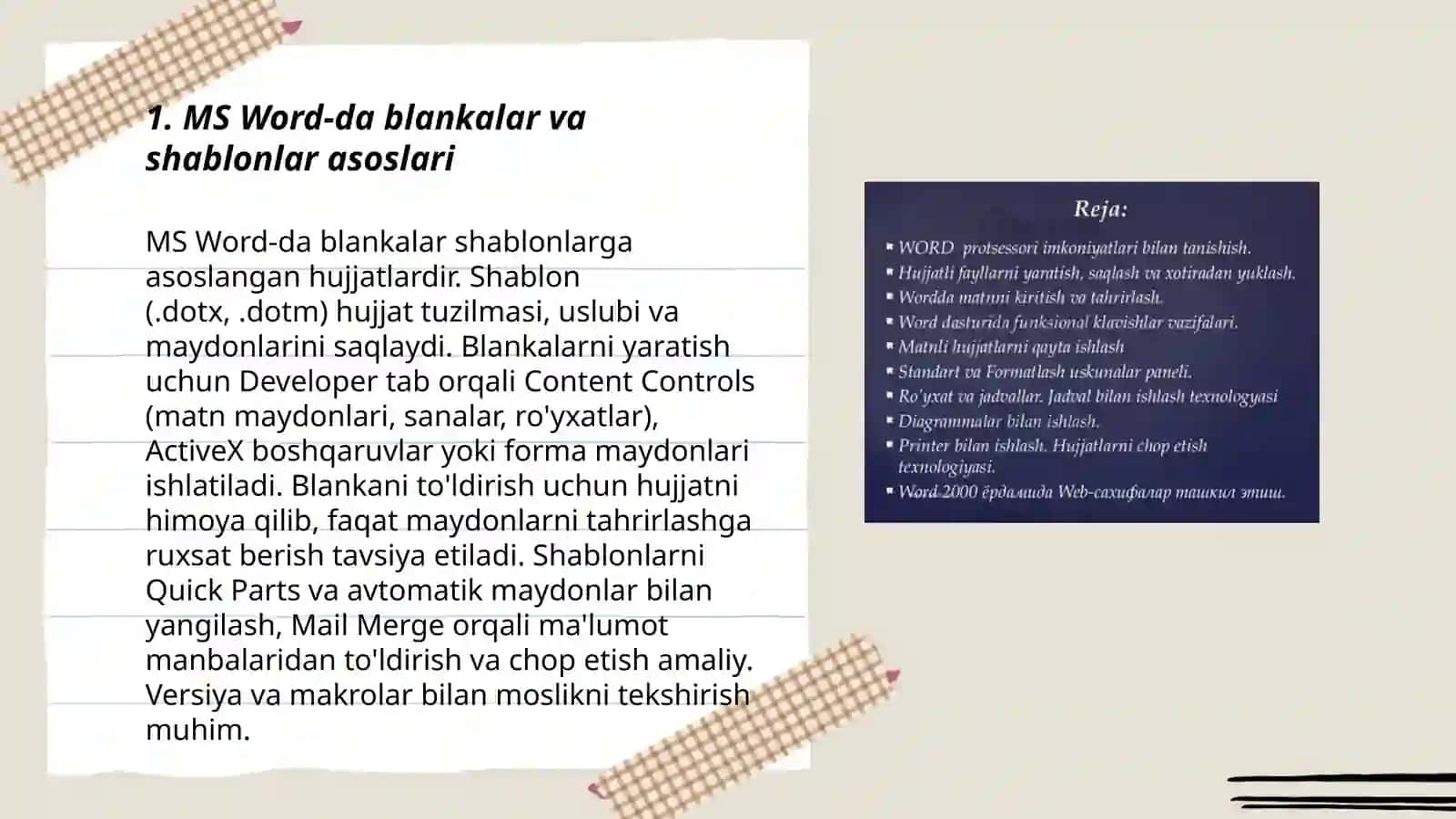 MS Word-da Blankalar va Shablonlar 3