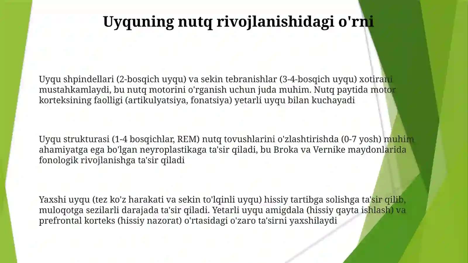 Xotira, uyqu, hissiyotlar, nutq fiziologiyasi 3