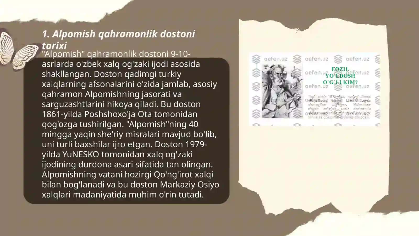 Alpomish qahramonlik dostoni xususiyatlari 3