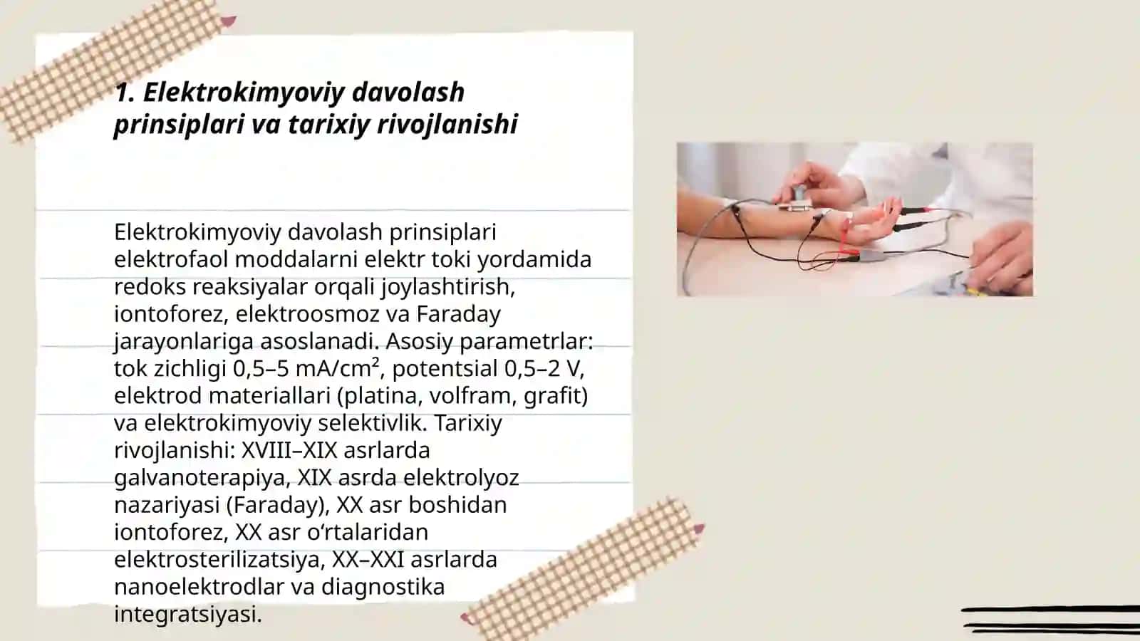 Elektrokimyoviy davolash va diagnostika usullari 3