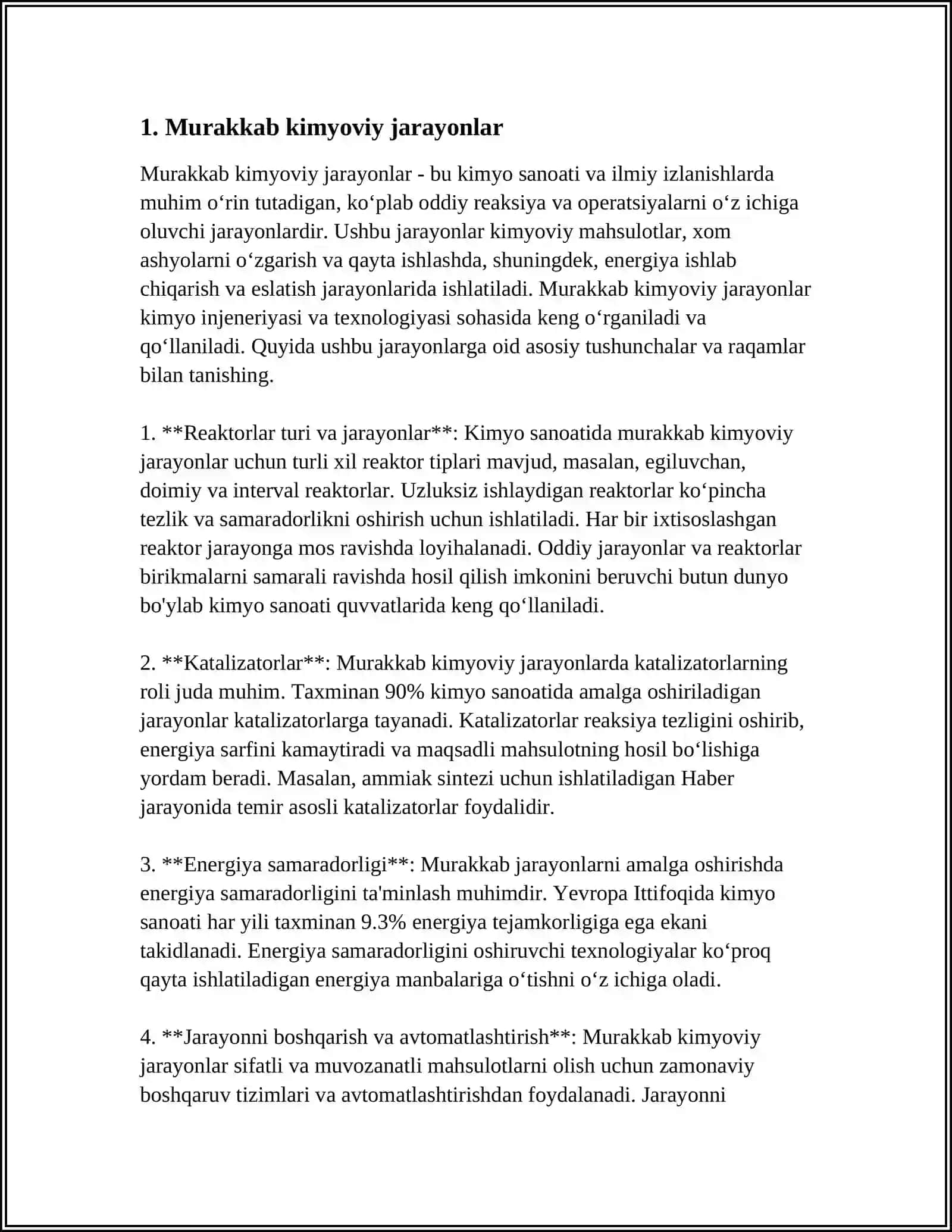 MURAKKAB VA QAYTAR KIMYOVIY JARAYONLAR 3