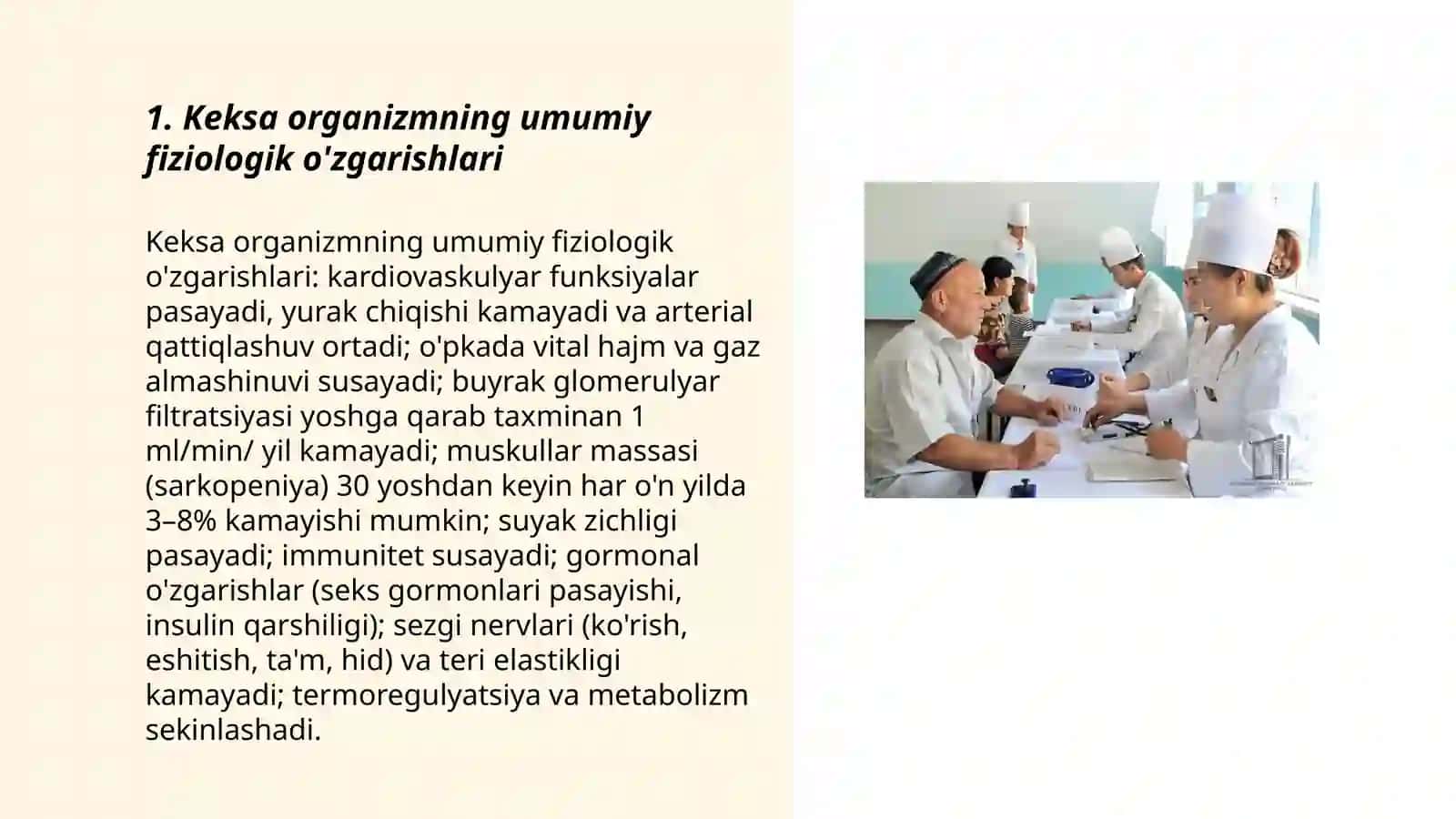 Keksa bemor. Keksa organizmning fiziologik xususiystlari 3