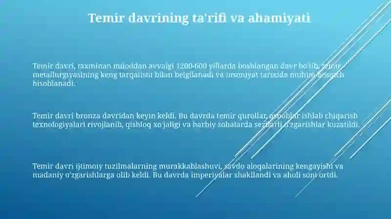 Temir davri xususiyatlari 3