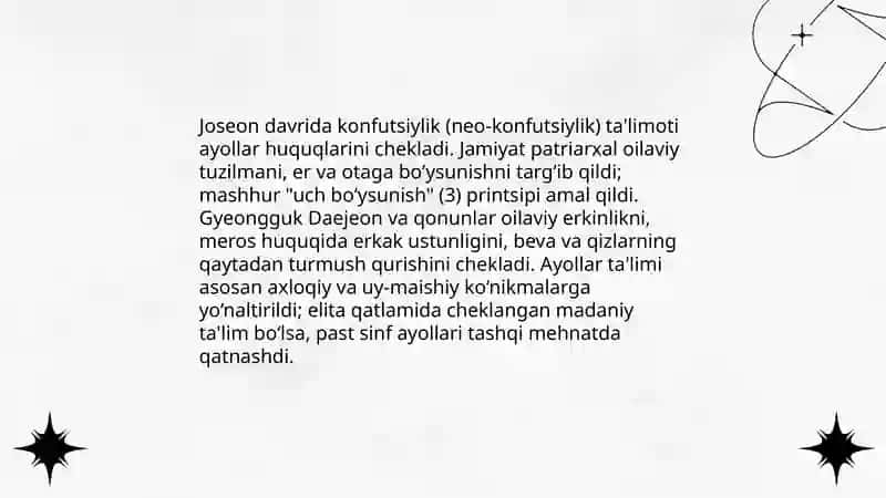 Joseon davrida ayollar huquqlari va ijtimoiy o‘rni 3