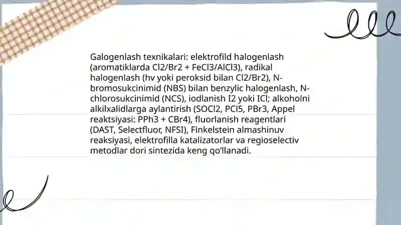 Galogenlash asosida olinadigan dori preparatlari 3