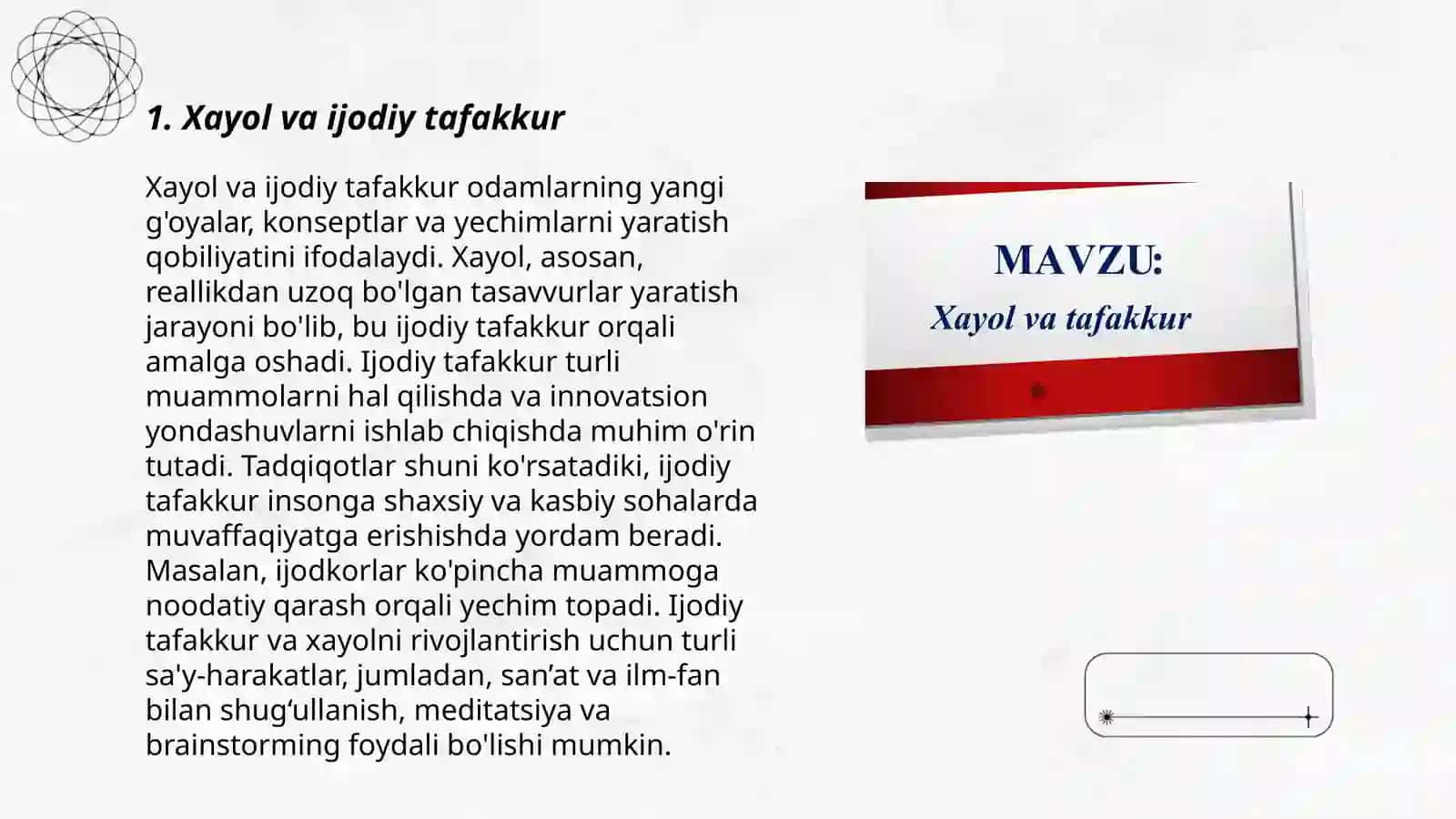 Xayol mavzusi 3