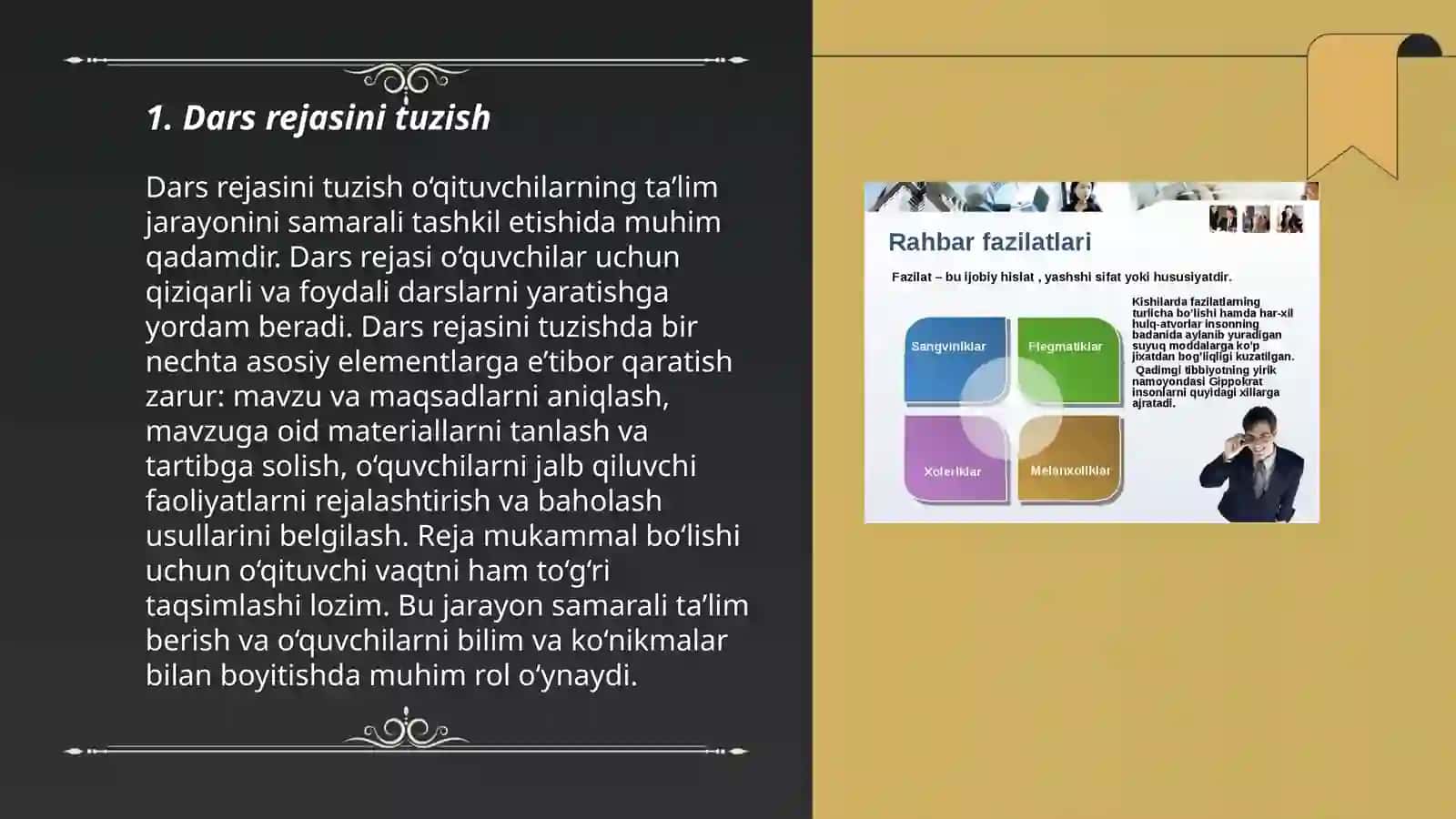 Sinf rahbar ishini rejalashtirish usullari 3