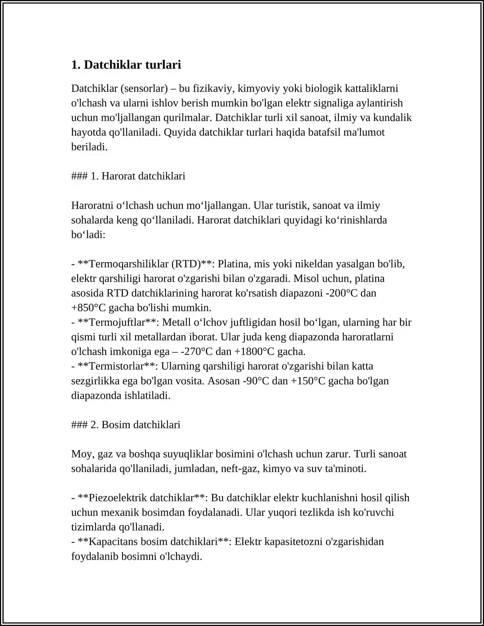 DATCHIKLAR NO ELEKTRIK CHIQISH SIGNALLI BIRLAMCHI ÒZGARTIRGICHLAR 3