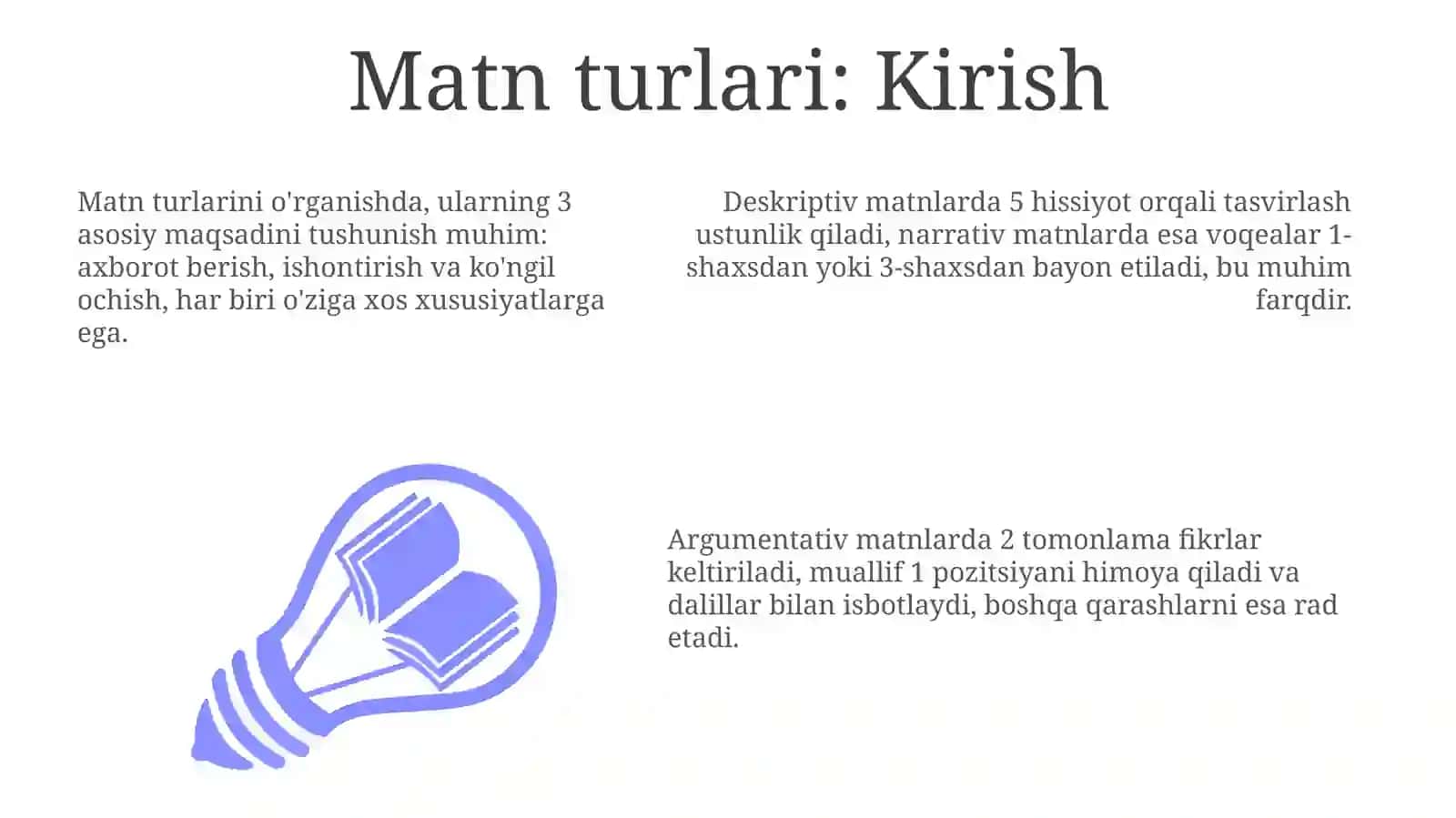 Matn turlari va ularning oʻziga xos xususiyatlari 3