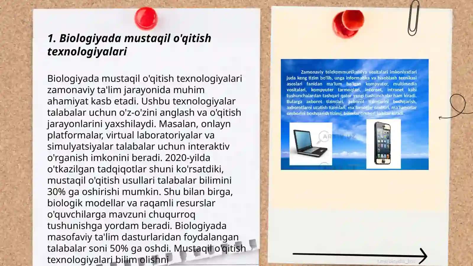 Biologiyada mustaqil o'qitish texnologiyalari 3