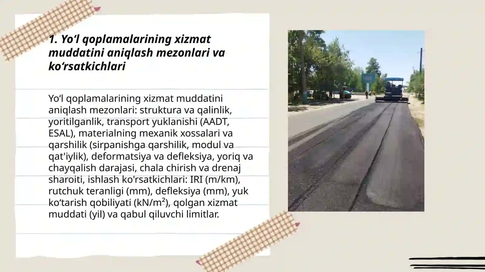 Yoʻl qoplamalarining xizmat muddati va uni oshirish usullari 3