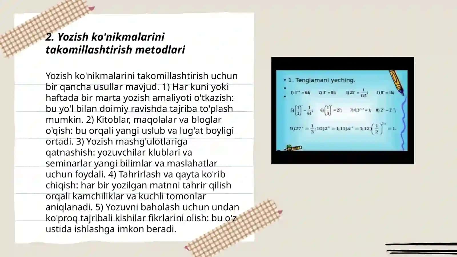 Optik disleksiya va disgrafiyani bartaraf etish.Ishlanmalar tayyorlash 3