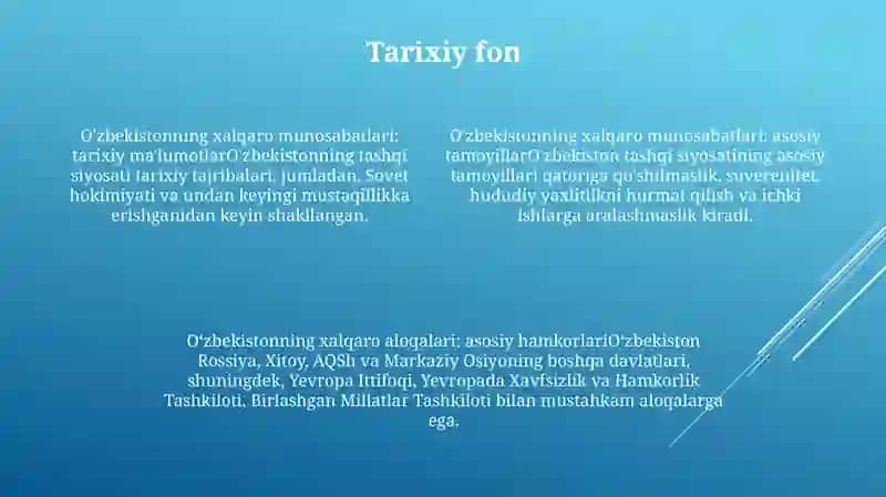 O'zbekistonning Xalqaro Hamkorlik Aloqalari 3