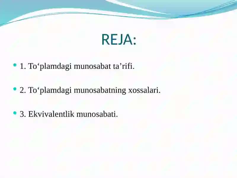 Toʻplamdagi munosabat 3