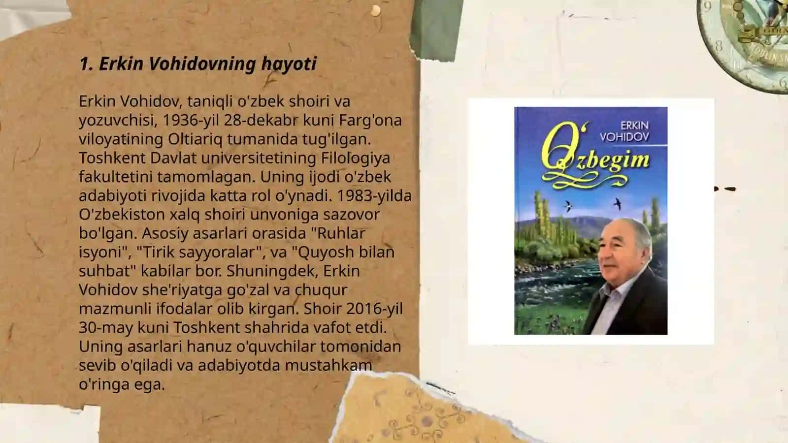 Erkin Vohidovning hayoti 3