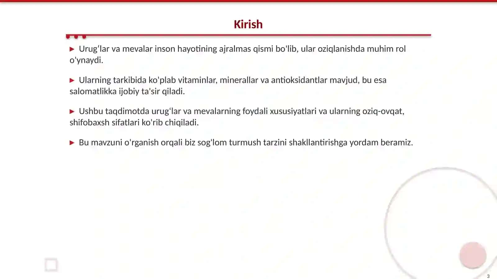 Urugʻ va Mevalarning Inson Hayotidagi Oʻrni 3