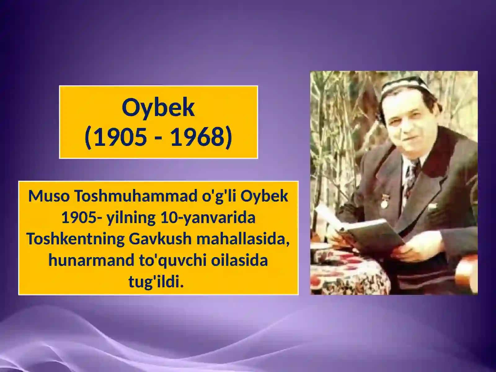 9-sinf Adabiyot fanidan Oybek lirikasi mavzuda dars taqdimot 3