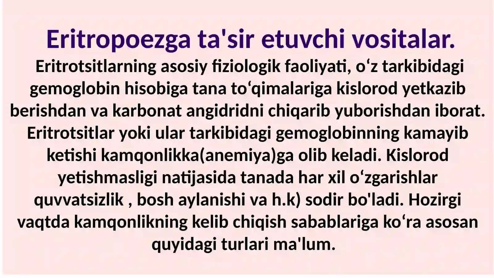 QONNING FIZIOLOGIK FAOLIYATIGA TA’SIR KO‘RSATADIGAN DORI VOSITALARI 3