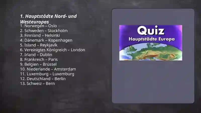Europa Hauptstädte Quiz 3