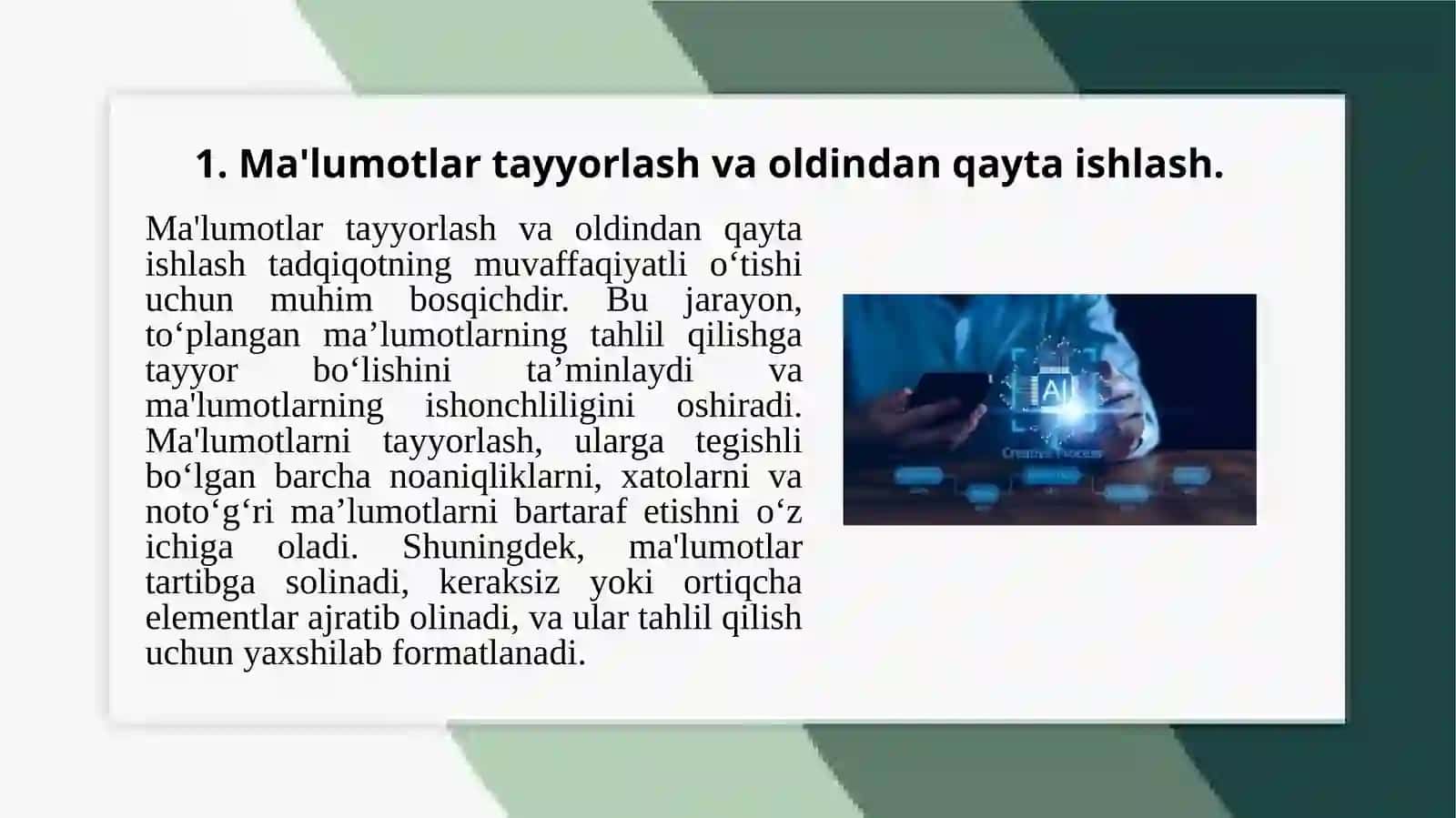 Ma'lumotlar Tayyorlash va Oldindan Qayta Ishlash 3