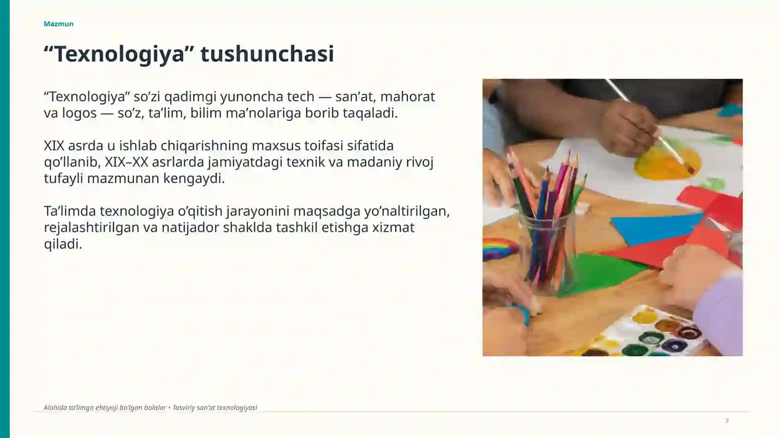 Alohida taʼlimga ehtiyoji bo‘lgan bolalar uchun tasviriy sanʼat texnologiyasi 3
